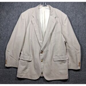 Vintage 80's Johnny Bench MVP Collection Natural Beige Sport Coat Gold Btn 50‎ L
